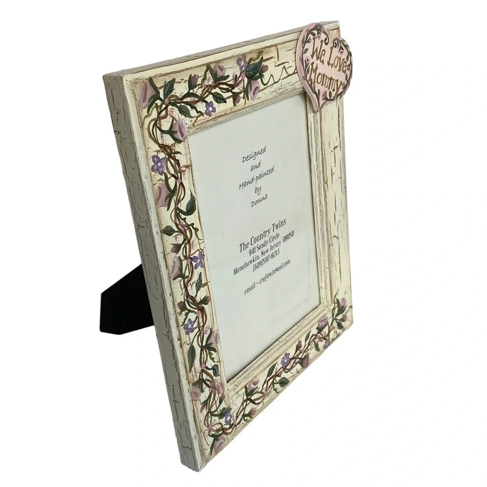 Wood Frame Mother's Day  5x7 Shabby Chic Handpainted Wood- We Love Mommy